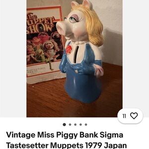 Sigma Miss Piggy Ceramic Bank - Blue and White